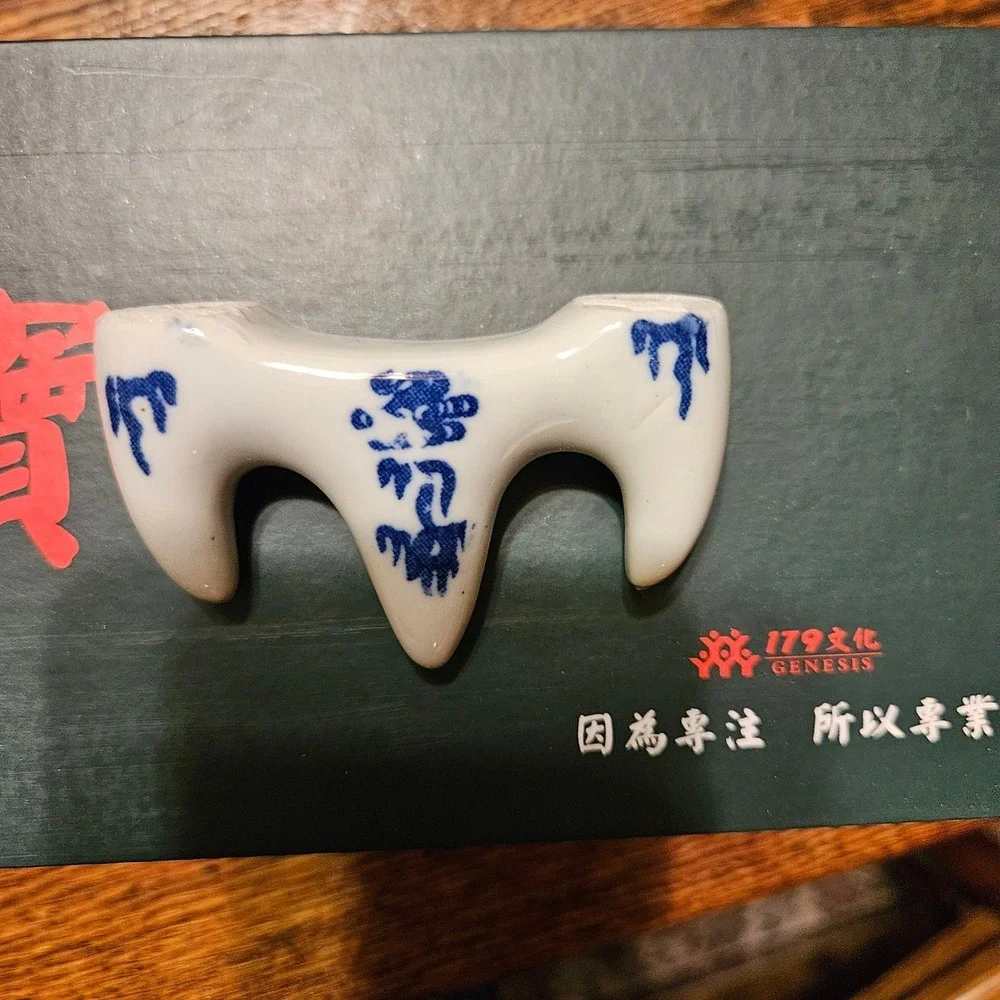 Chinese Calligraphy‎ Set 2 Brushes Ceramic Mountain Rest Instruction Book